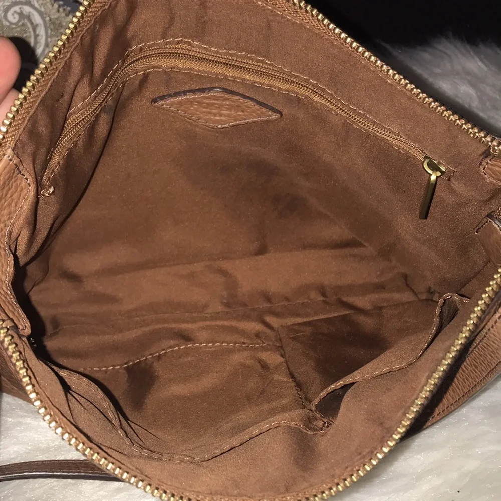 Fossil Brown Leather Crossbody Bag